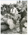 Homemade chainsaw operated by Tom Bildeaux of Isabella, Minnesota