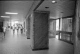A pillar in Kirby Student Center with signs for the Student Activity Center and Kirby Program Board