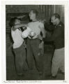 Marv Kahner, Shel Epstein, and Lenny Neiman perform a skit together at Council Camp