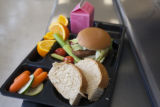 School lunch, including Whole grain bread. St. Paul, Minnesota public school (junior high).