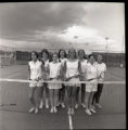 UMD 1973 women's tennis squad on the tennis court