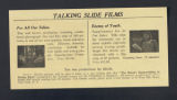 Publications. Pamphlets. Talking Slide Films. (Box 173, Folder 14)