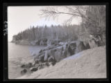 Rocky shoreline and islands on Lake Superior