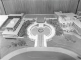 Aerial view of the main UMD campus entrance on a scale model