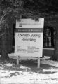 Sign outside of the Chemistry Building with information about the remodeling project