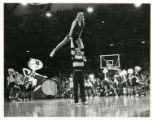 Cheerleaders at basketball game