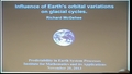 Influence of Earth's Orbital Nariations on Glacial Cycles.
