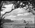 A far exterior view of the Social Science Building on the UMD campus