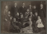Family portrait of the family of Turney Whitehead including Roland Hill, Nina, and Edward Williams Hartley