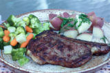 Grilled steak.