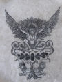 Nepalese block print with Garuda like figure