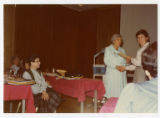 Esther Lauda presents Lois Johnson with certification as a National Council of Jewish Women trainer