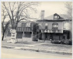 Homecoming decorations outside the University of Minnesota chapter of Alpha Epsilon Phi sorority