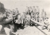 Miners laying track