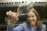 Katie Cook, Enology Project Leader doing sensory evaluation of Minnesota wines at the Horticultural Research Center.