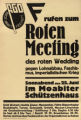 RGO , Brot , Arbeit , Freiheit , F , rufen zum Roten Meeting des roten Wedding , gegen Lohnabbau, Faschismus, imperi