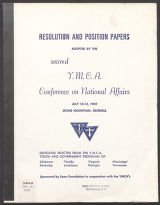 Youth in Government. Youth and Government - Southern Area - YMCA Conference on National Affairs, 1969 (Box 30, Folder 15)
