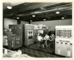 Snack shop buffet at the Minneapolis YMCA Downtown branch, Minneapolis, Minnesota, circa 1950-1955.