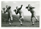Football Team Members Harold Van Every, Bruce Smith, George "Sonny" Franck (left to right)