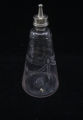 Glass and silver nursing bottle with etched decoration