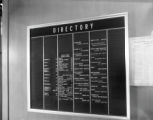 A building directory hanging on the wall at Kirby Student Center at UMD