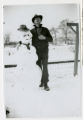 Robert Karon with a snowman