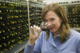 Katie Cook, Enology Project Leader doing sensory evaluation of Minnesota wines at the Horticultural Research Center.