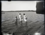 Mrs. Roberts, Miss Hubbard, and Catherine in Lake Minnetonka