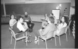 Talmud Torah students sit in a circle with their teacher, Minneapolis, Minnesota