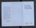 Publications. Pamphlets. Cumming, Hugh S.""The Truth about Syphilis and Gonorrhea."(Box 172, Folder 11)