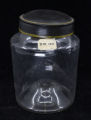 Glass counter jar with tin lid