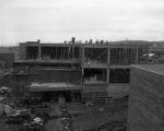 Construction of the exterior of Kirby Student Center