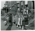 Janet Karon with her Brownie Girl Scout troop