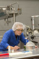 Alise Sjostrom, CFANS graduate, making cheese curds in Food Science and Nutrition building 'Pilot Plant'.
