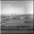 View of the Duluth Arena and the Aerial Lift Bridge