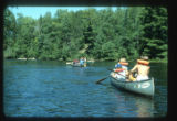 Campers canoe at Camp Butwin, Eagan, Minnesota