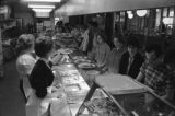 Students waiting in the lunch line in the UMD cafeteria