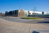 View of the Civil Engineering Building from the traffic circle outside the Kathryn A. Martin Library on the UMD campus