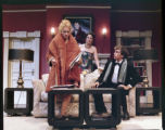 Three actors performing on stage in the 1984 UMD production of "Romantic Comedy"