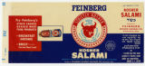 Can label for kosher salami from the Feinberg Sausage Co., Minneapolis, Minnesota