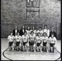 UMD 1977 women's basketball team on the basketball court