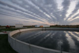 Manure storage lagoon for swine waste, at the University of Minnesota, Southern Research and Outreach Center, Waseca.