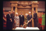 Rabbi Aronson with others at Beth El during the symbolic groundbreaking of the new synagogue to be constructed, Minneapolis, Minnesota