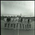 UMD 1974 women's tennis squad on the tennis court