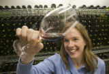 Katie Cook, Enology Project Leader doing sensory evaluation of Minnesota wines at the Horticultural Research Center.