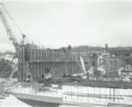 Education and Psychology Building foundation walls being constructed