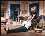 Two actors performing on stage in the 1984 UMD production of "Hay Fever"