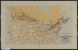 Map indicating main automobile roads between Canada and United States