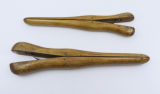 Set of two hinged wooden rectal dilators