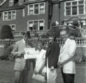 Four people in Glensheen's Formal Garden